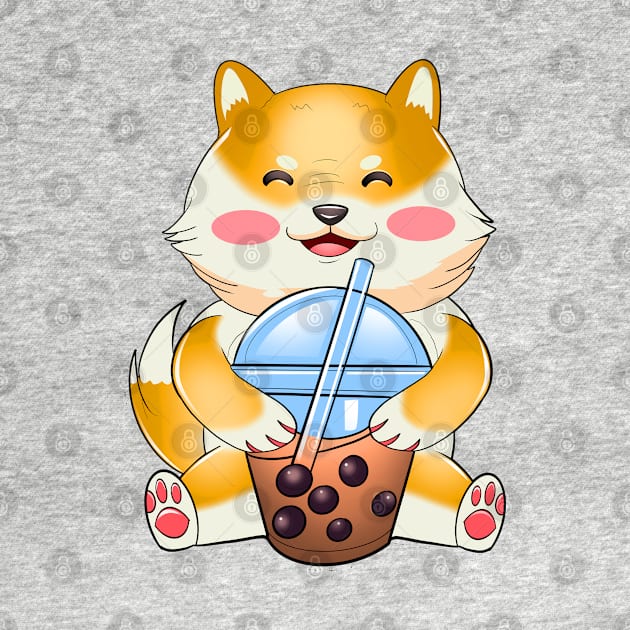 Shiba Inu Boba Dog Kawaii Anime by RKP'sTees